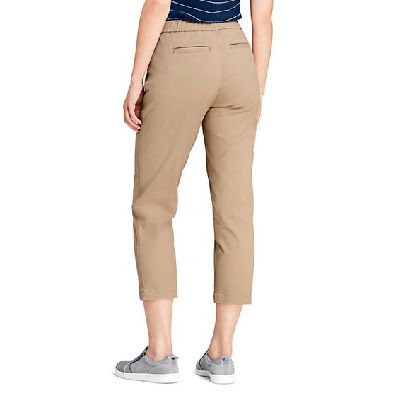 NWT Lands End Women's Elastic Waist High Rise Pull-On Khaki Pants 18 37/38W $55 - Picture 2 of 3